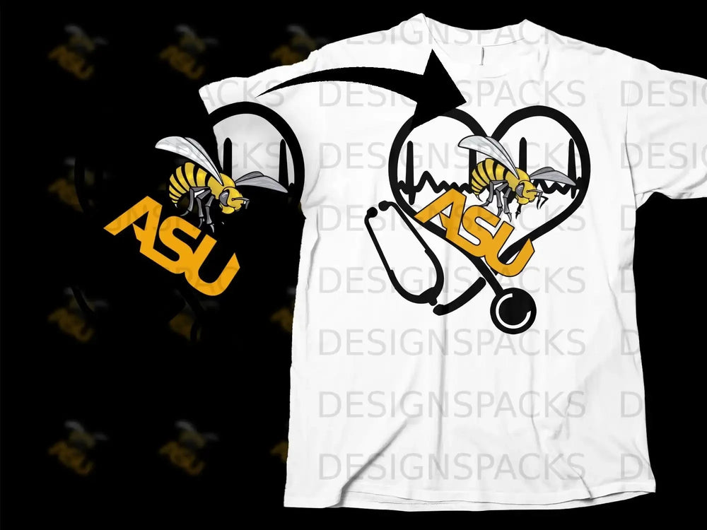 ASU Yellow Jacket Heartbeat Stethoscope Graphic Shirt