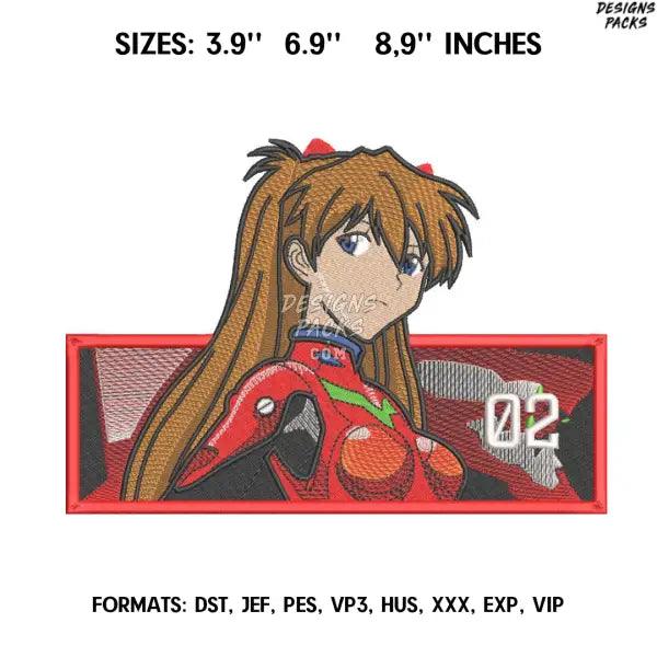 Asuka Embroidery Design File/ Evangelion 02 Anime Embroidery Design// Design Pes Dst Format