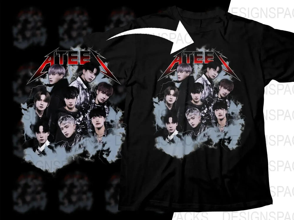 ATEEZ Lightning K-Pop Fan Art Graphic Png Digital Download