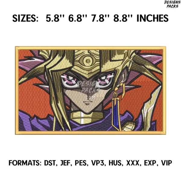 Atem dark side of dimensions Embroidery Design File, Anime Embroidery Design, Machine embroidery, Anime Pes Design