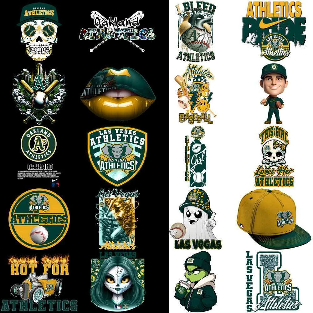 69 Athletics Baseball Designs Bundle PNG