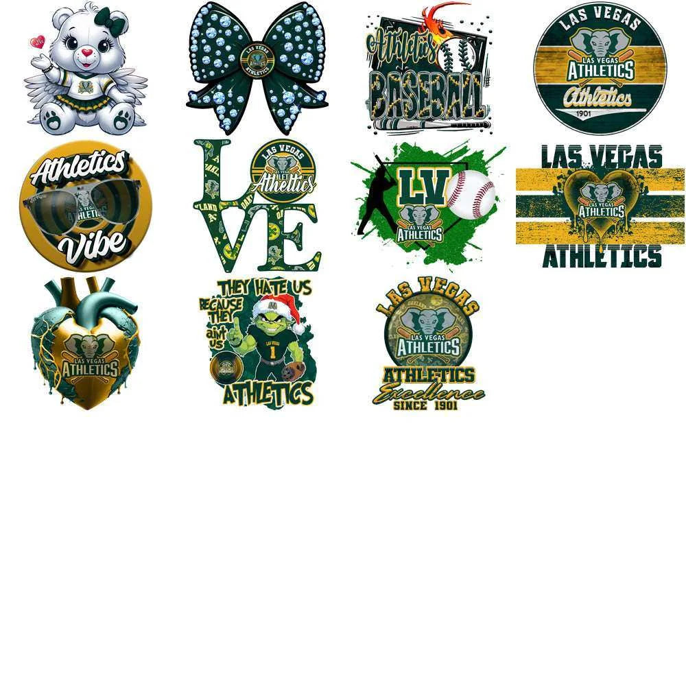 69 Athletics Baseball Designs Bundle PNG