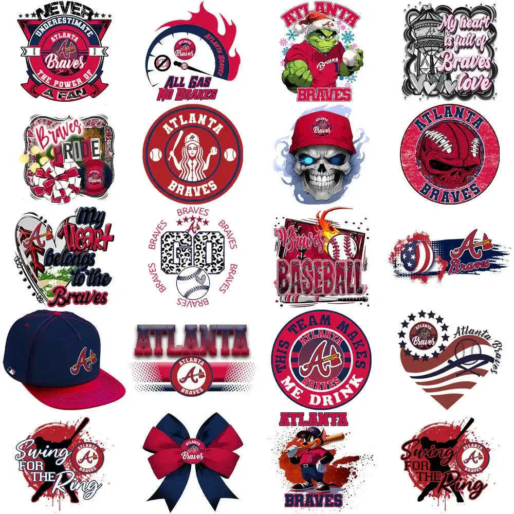 66 Atlanta Braves Baseball Designs Bundle PNG