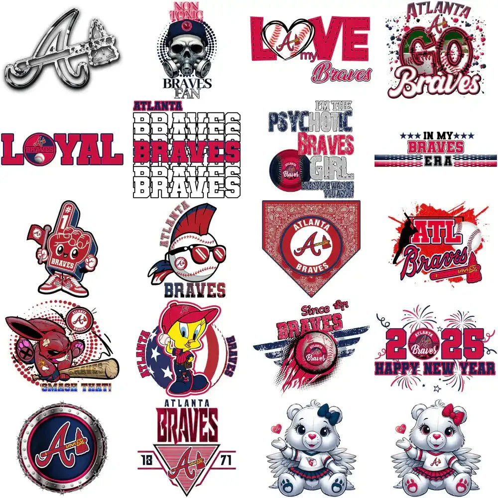 66 Atlanta Braves Baseball Designs Bundle PNG