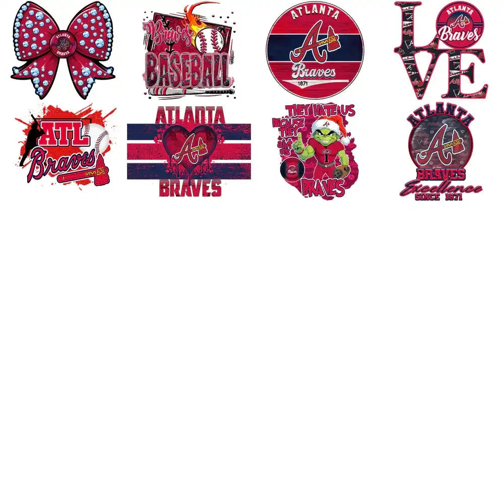 66 Atlanta Braves Baseball Designs Bundle PNG