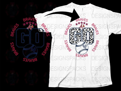 Atlanta Braves Go Braves Leopard Print Baseball Png Digital Download