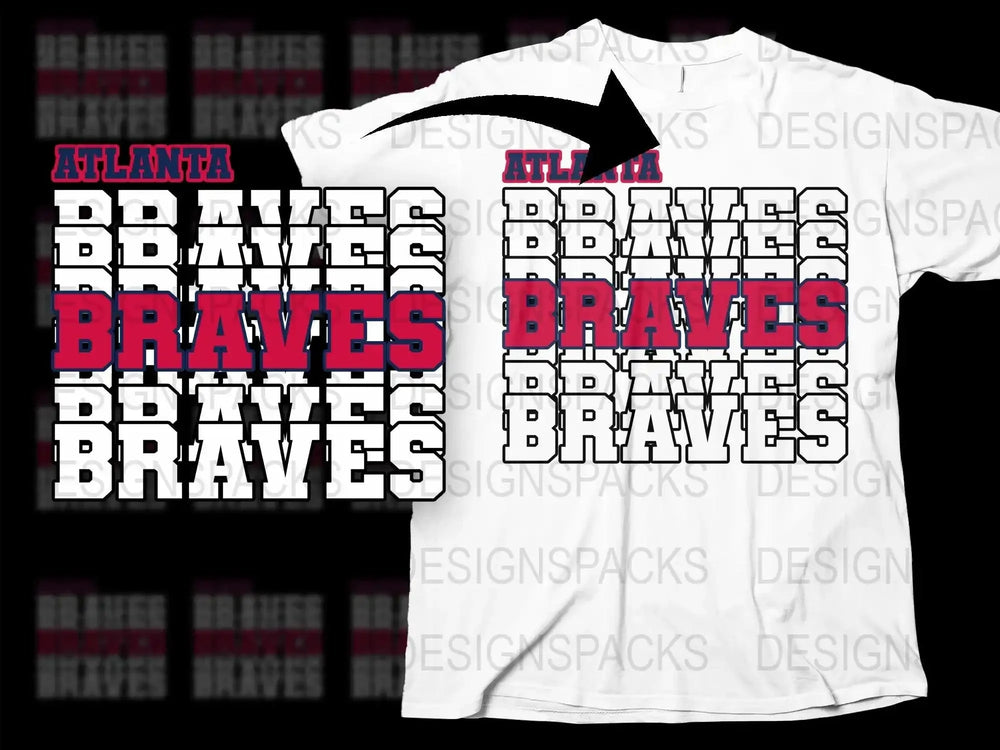 Atlanta Braves Graphic Design Sports Fan Png Digital Download
