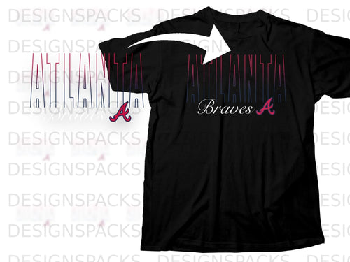 Black t-shirt with Atlanta Braves logo and text on the front.
