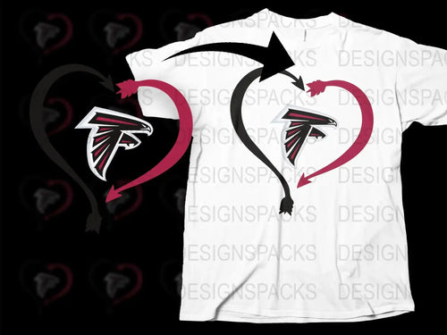 Atlanta Falcons Heart Logo T-Shirt, Unisex Atlanta Sports Team Graphic Tee, Casual Fan Apparel, Gift for Football Lovers