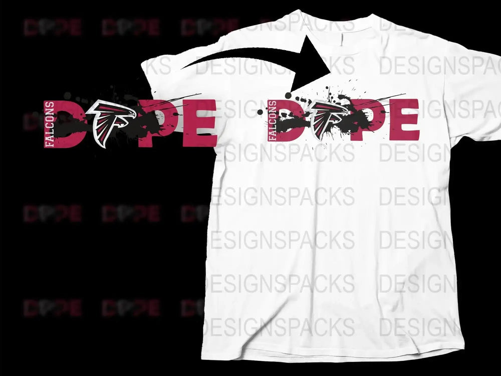 Atlanta Falcons Inspired Splash Art T-Shirt, Bold Red and Black Design, Unisex Sports Fan Apparel