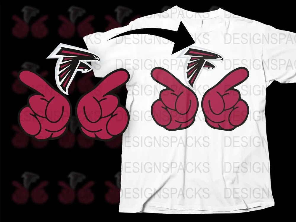 Atlanta Falcons T-Shirt, White Graphic Tee, NFL Team Sports Apparel, Fan Gear