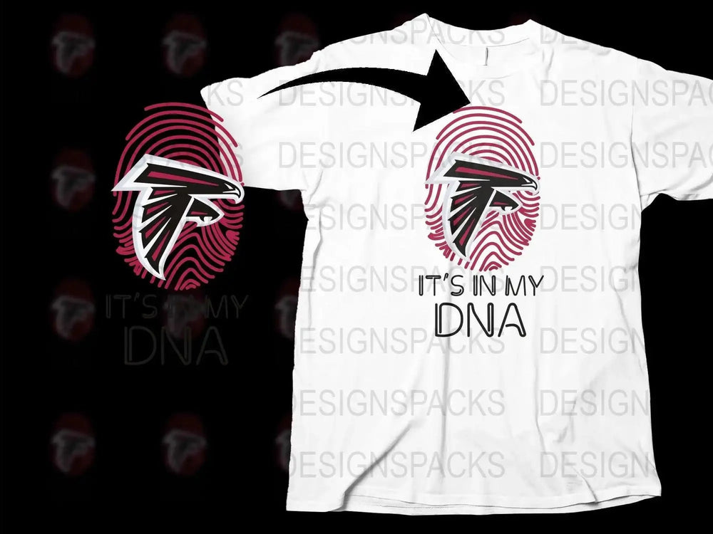 Atlanta Falcons Inspired T-Shirt, It's in My DNA, Sports Team Fan Gift, Graphic Tee, Unisex Clothing
