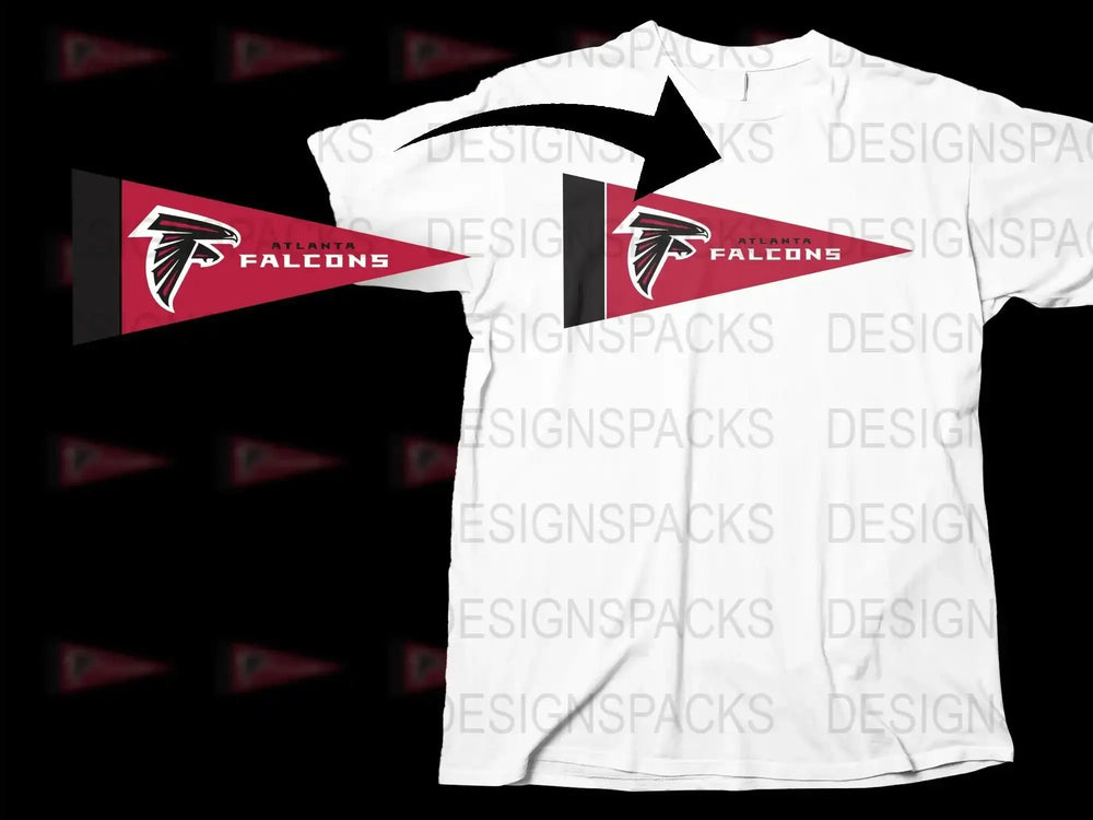Atlanta Falcons Inspired Graphic T-Shirt, Sports Team Logo, White Tee, Football Fan Apparel
