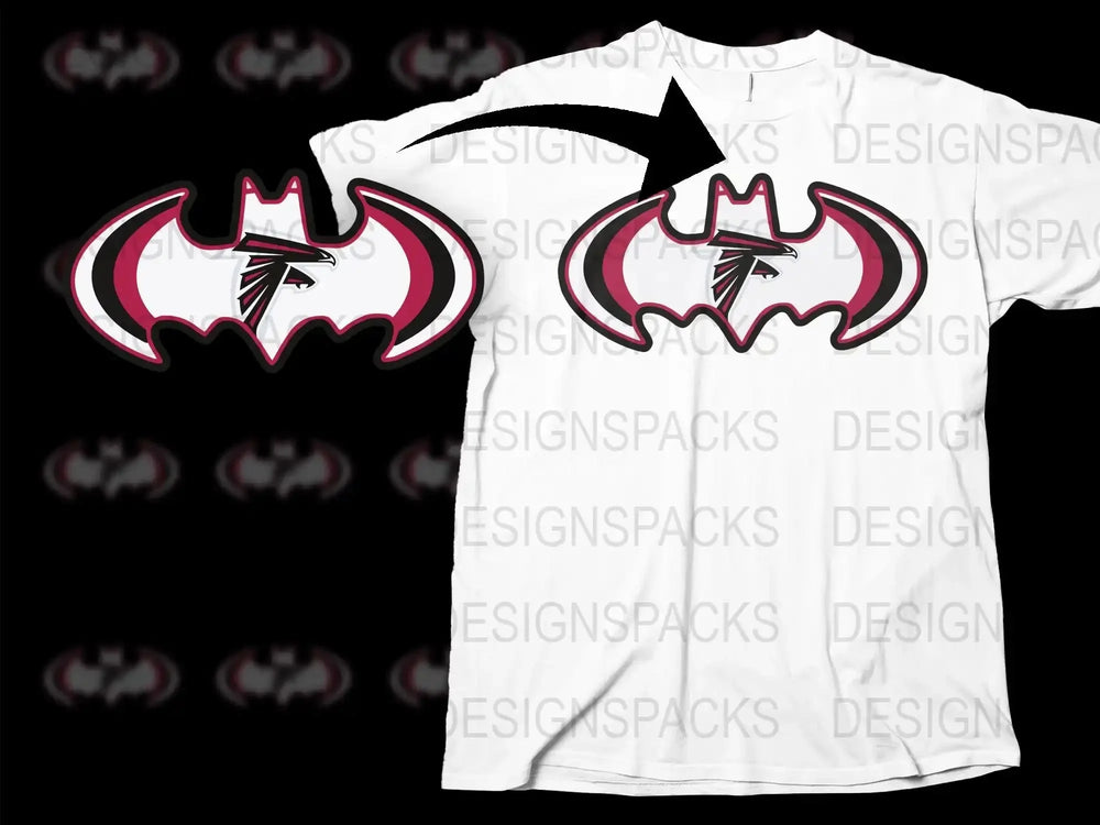Graphic Bat Logo T-Shirt, White and Black Unisex Tee, Modern Design, Casual Wear, Stylish Top