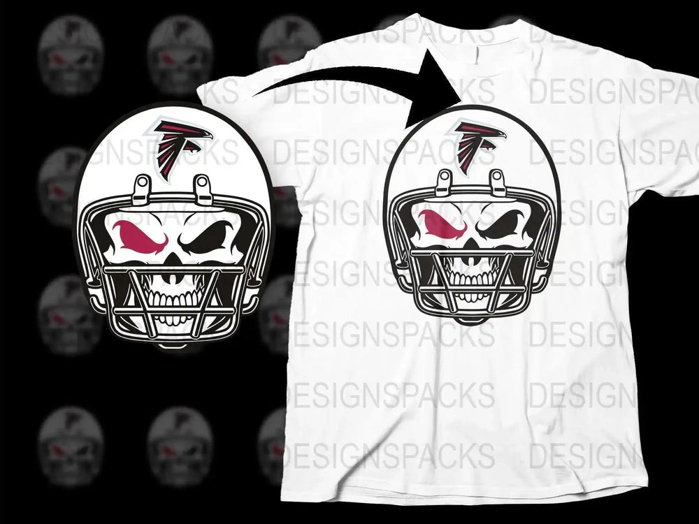 Men's Graphic T-Shirt White Skull Helmet Design, Unique Football Fan Shirt, Cool Casual Sports Apparel
