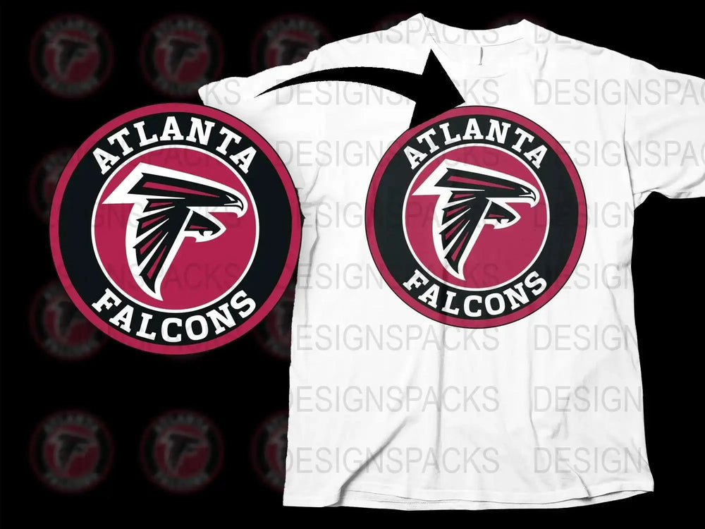 Atlanta Falcons Logo T-Shirt, Red and White Team Emblem, Sports Fan Apparel, Casual Wear, Gift for Football Lovers