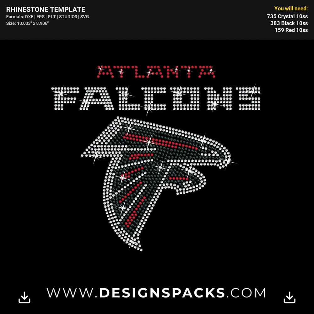 Atlanta Falcons Rhinestone Digital Template