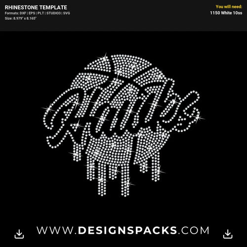 Atlanta Hawks Basketball Rhinestone Digital Template