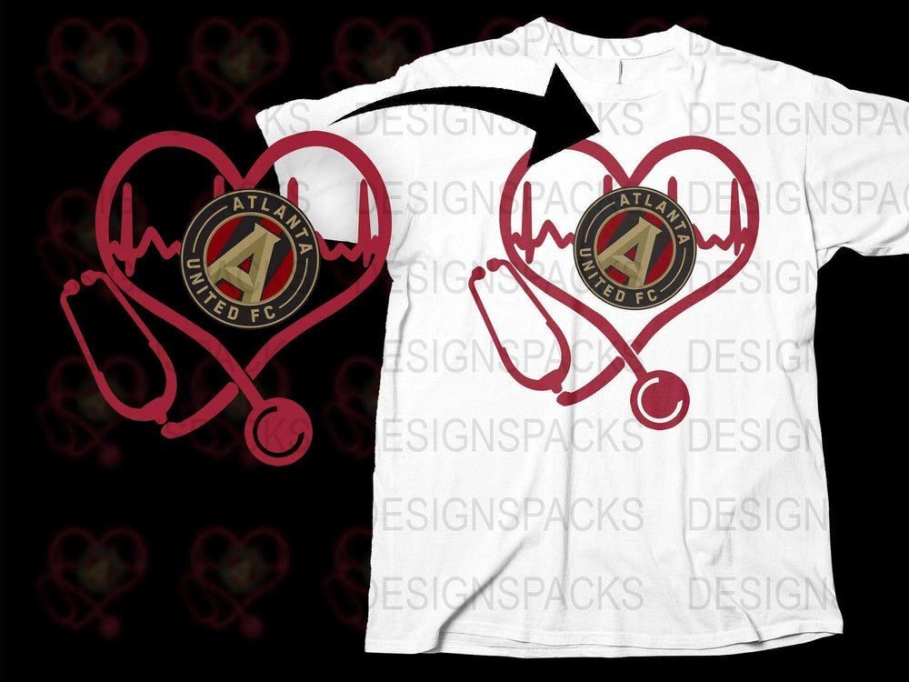 Atlanta United FC Heartbeat Design Png Digital Download