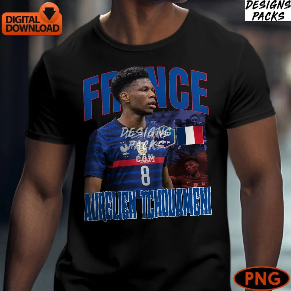 Aurélien Tchouaméni Digital France Soccer Player Png File Instant Download