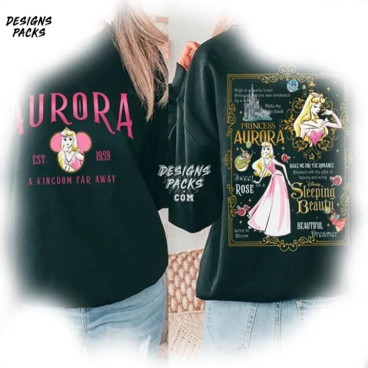 Aurora Est 1959 Cartoon Land Princess Vintage Two - Sided Png Design