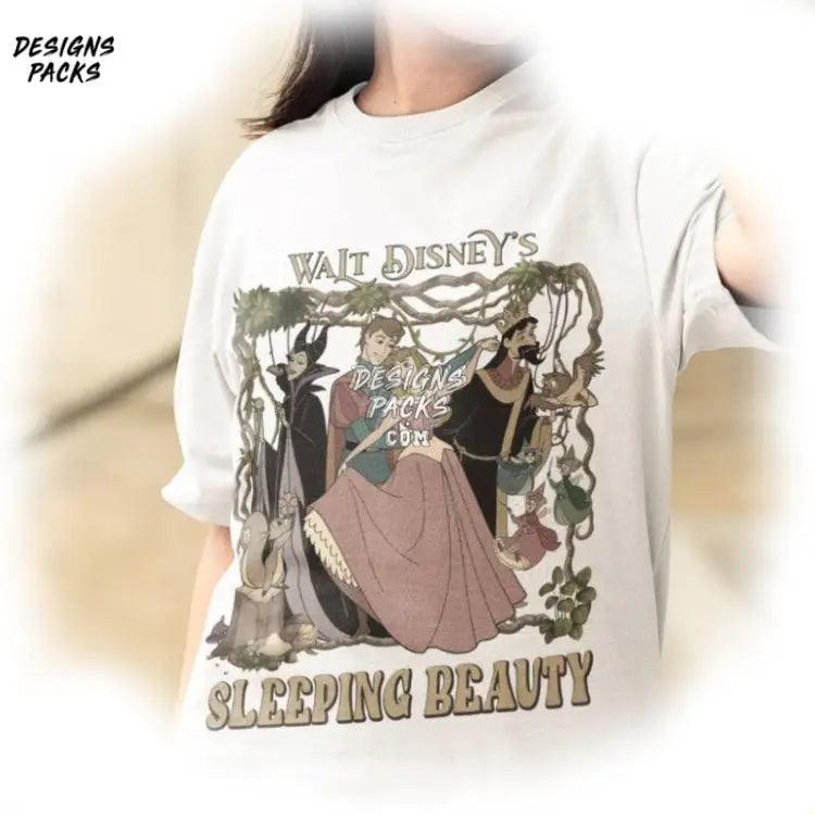 Aurora Princess Villains Maleficent Retro Cartoon Sleeping Beauty Squad Png Design
