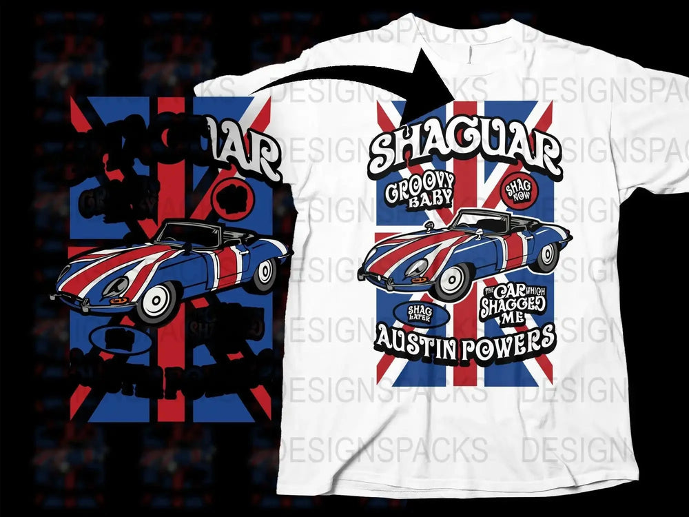 Austin Powers Shaguar Groovy Car Png Digital Download