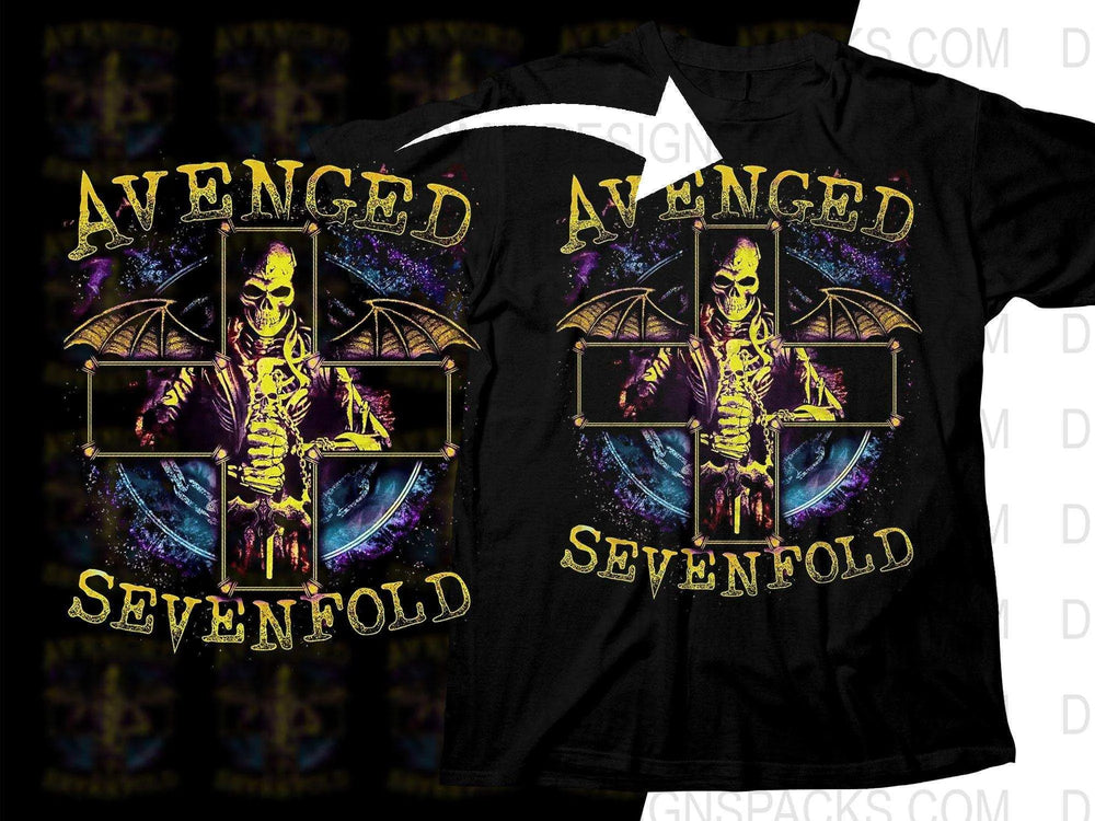 Avenged Sevenfold Cross With Skull Design Png Halftone Digital Download