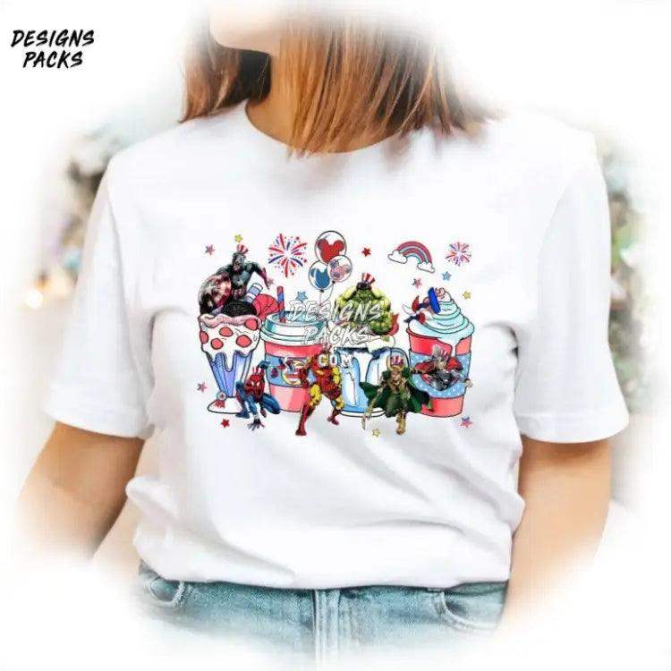 Avengers Independence Day Coffee Latte Fourth Of July 4Th Drink Cup Png Design
