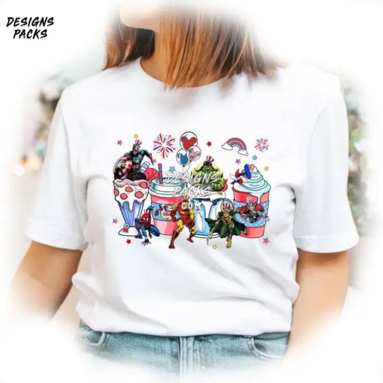 Avengers Independence Day Coffee Latte Fourth Of July 4Th Drink Cup Png Design