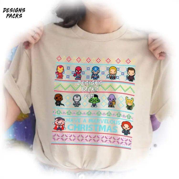 Avengers Team Ugly Christmas Iron Man Xmas Png Design