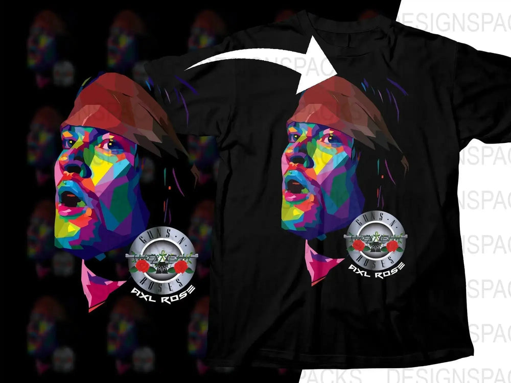 Axl Rose Colorful Face Design Guns N' Roses Rock Band Png Design Digital Download