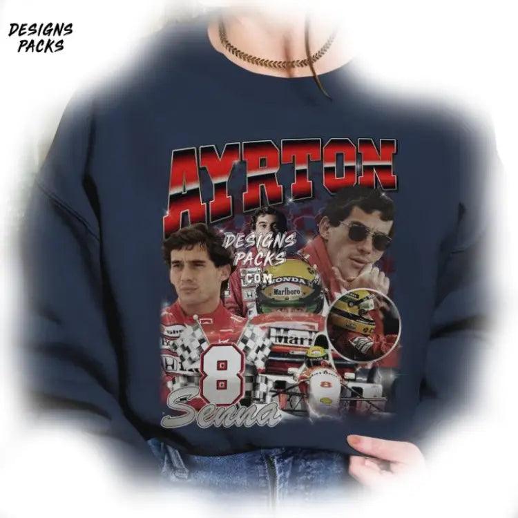 Ayrton Senna Racing Fan Vintage Png Design