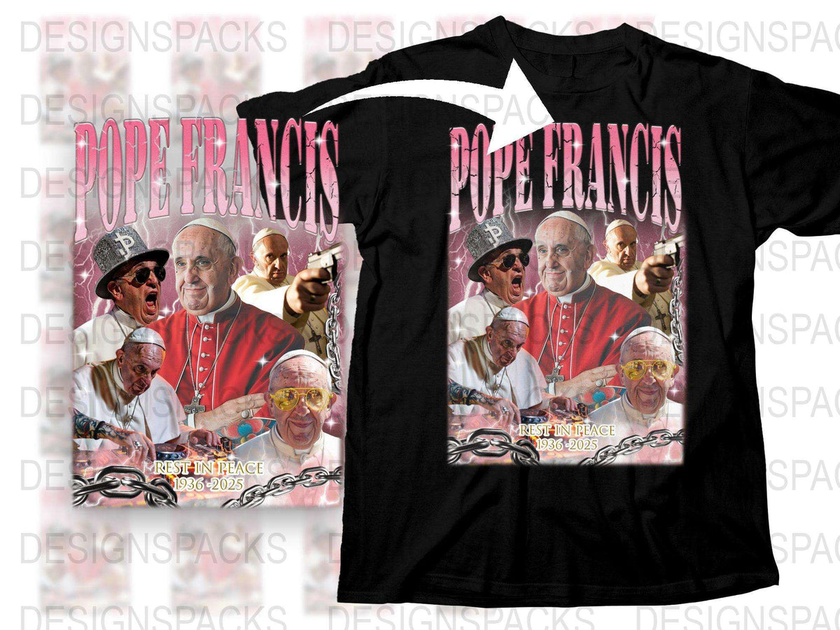 Pope Francis T-Shirt Catholic Church Leader Commemorative Design 1936-2025 Faith Inspired Tee