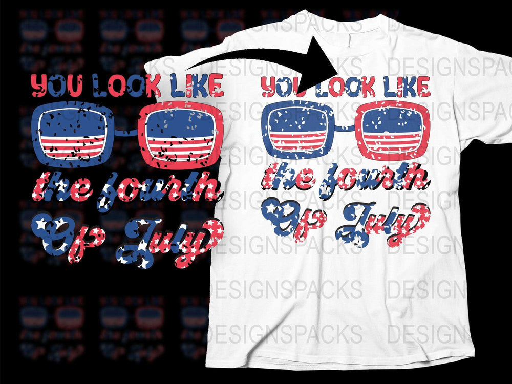 Patriotic T-Shirt, Fourth of July Tee, American Flag Sunglasses Design, Unisex Summer Apparel