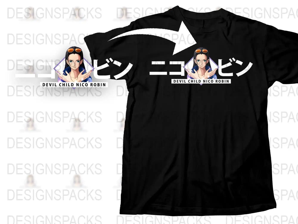 Nico Robin Anime T-Shirt, Devil Child Graphic Tee, Unisex Manga Shirt, Casual Cosplay Apparel, Fan Gift Idea