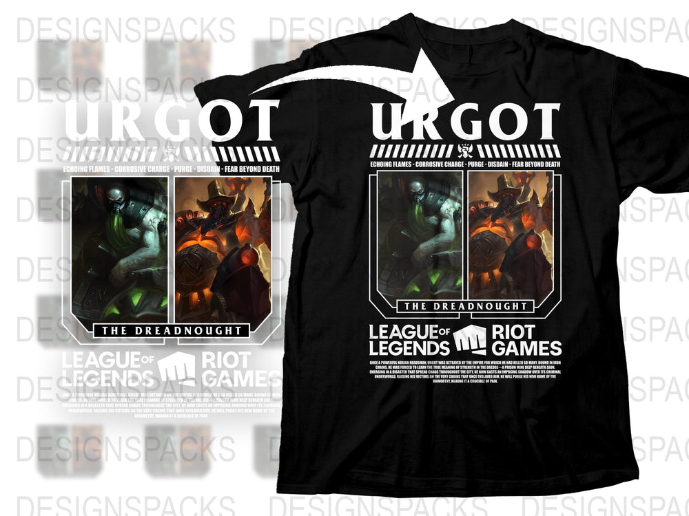 League of Legends Urgot T-Shirt, The Dreadnought Graphic Tee, Riot Games Merchandise, Gaming Apparel