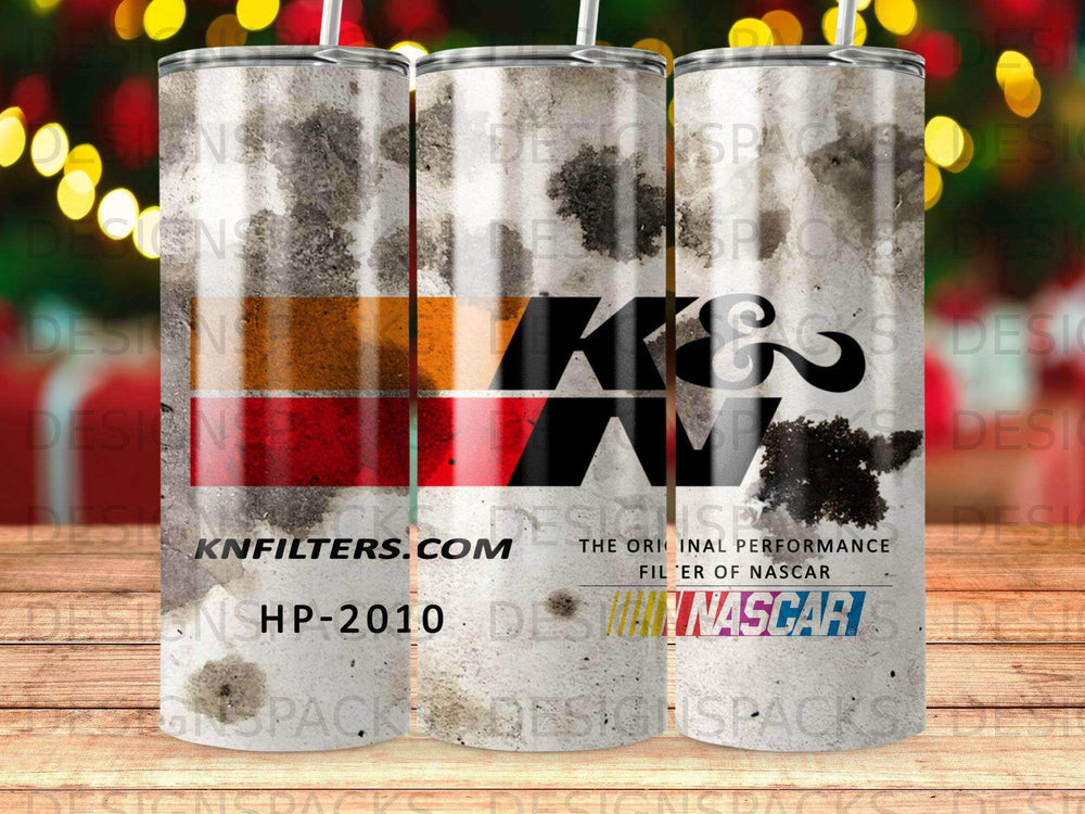 K&N Filters HP-2010 tumbler with NASCAR and KNFILTERS.COM logo.