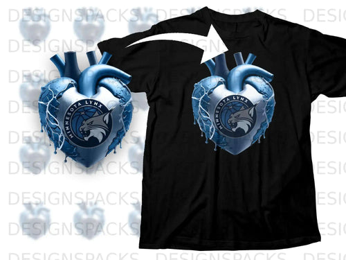 Minnesota Lynx Dripping Heart Graphic T-Shirt Product