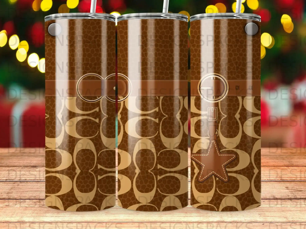 Brown C logo pattern star charm design tumbler product type