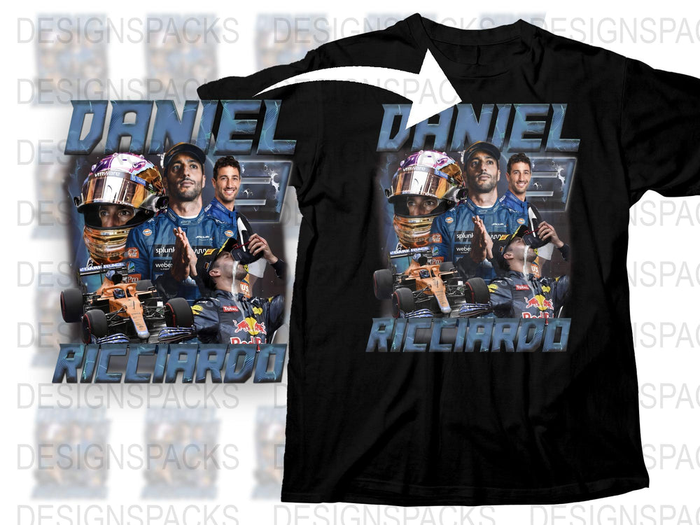 Daniel Ricciardo F1 Racing Driver Graphic T-Shirt, Formula One Fan Apparel, Motorsport Casual Wear, Unisex Gift Idea