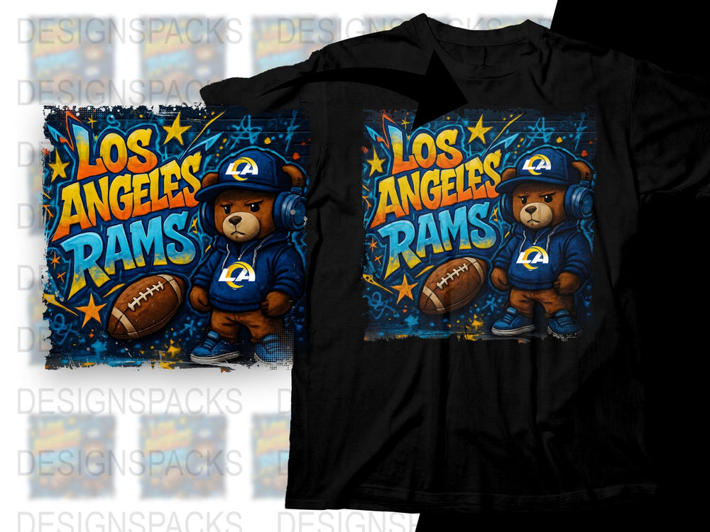 Los Angeles Rams T-Shirt, Graphic Football Tee, Sports Fan Apparel, Casual Streetwear, Unisex Cotton Shirt