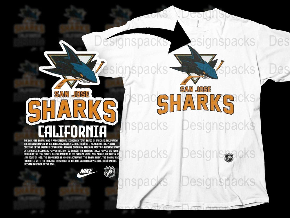 San Jose Sharks T-Shirt, California Hockey Team Graphic Tee, Nike Sports Apparel, Fan Merchandise