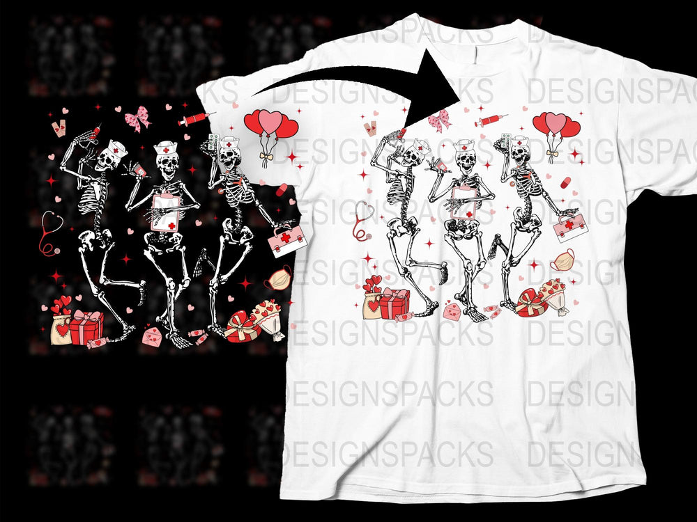 Skeleton Love T-Shirt, Heart Balloons Graphic Tee, Unisex Black and White Romantic Skull Shirt