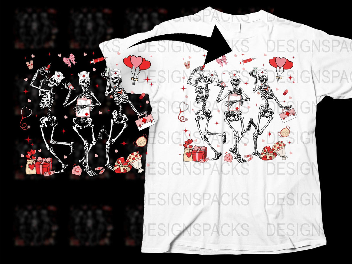 Skeleton Love T-Shirt, Heart Balloons Graphic Tee, Unisex Black and White Romantic Skull Shirt
