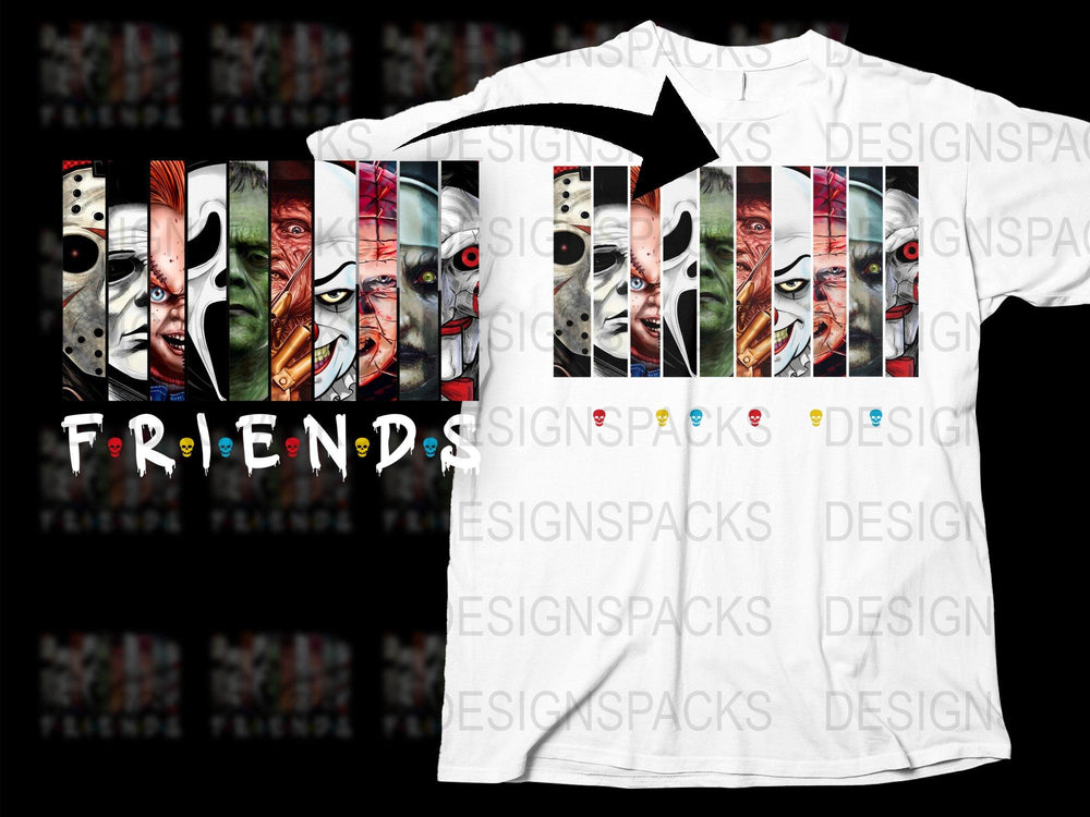 Friends TV Show T-Shirt, Colorful Character Faces, Unisex Graphic Tee, Pop Culture Apparel