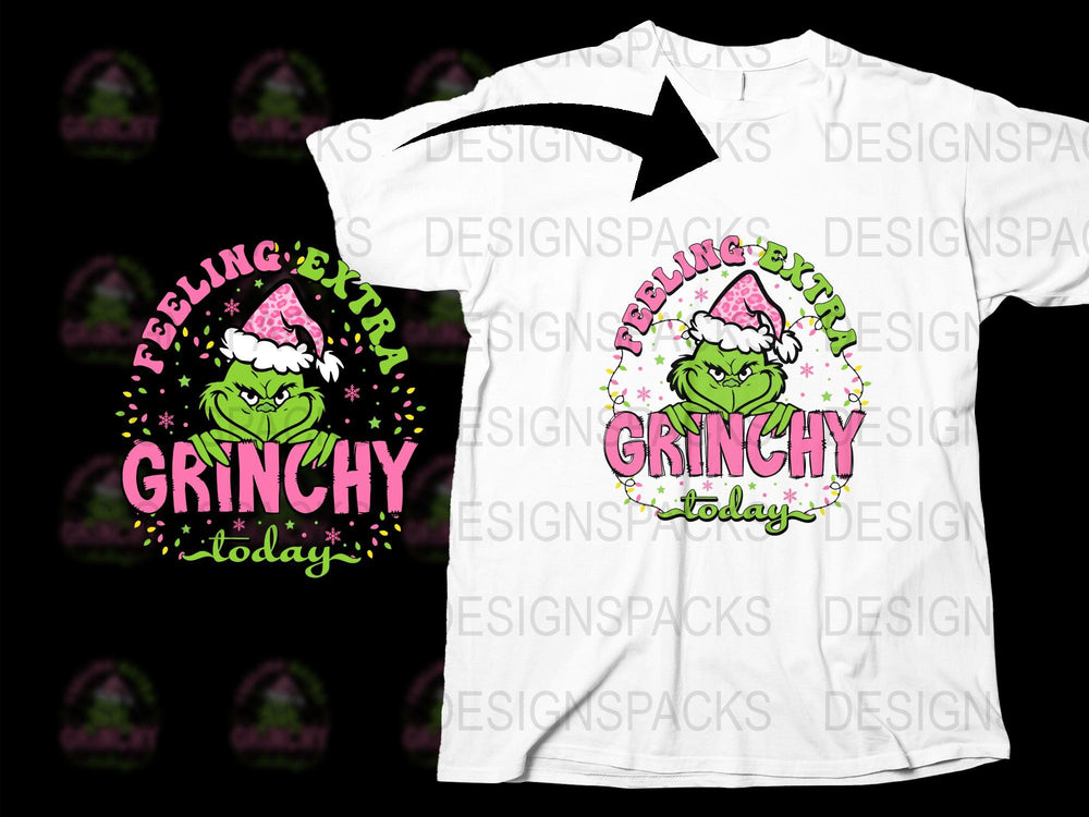 Grinchy Today Christmas T-Shirt, Funny Holiday Tee, Festive Grinch Graphic, Men's and Women's Sizes Available