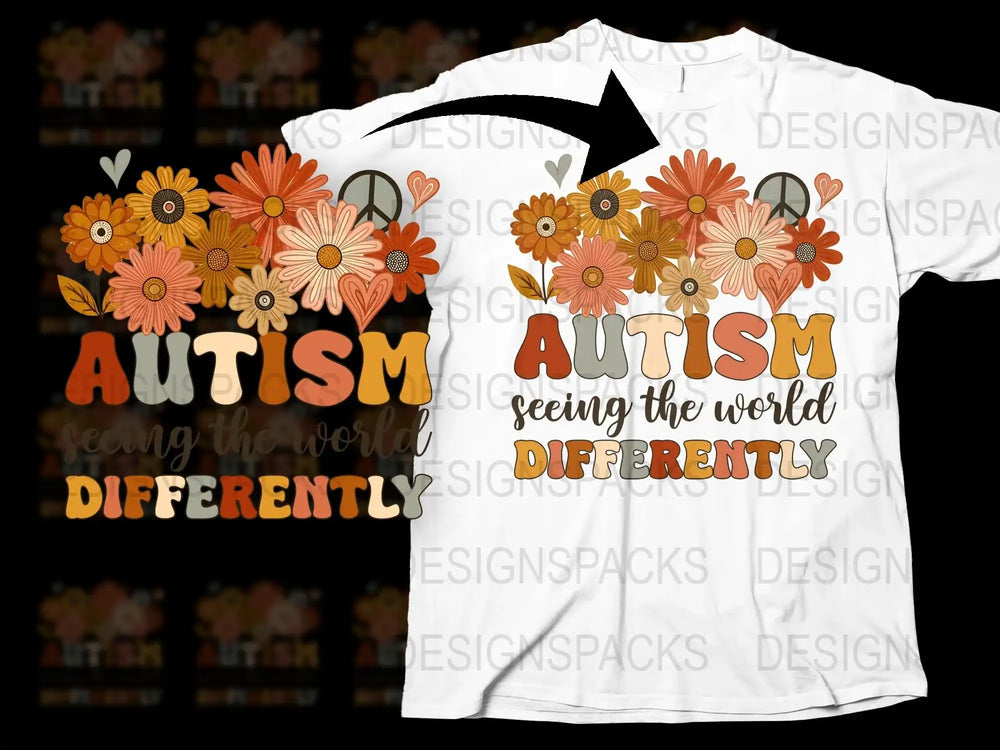Autism Awareness T-Shirt, Floral Design, Seeing The World Differently, Colorful Graphic Tee, Unisex Fashion Shirt