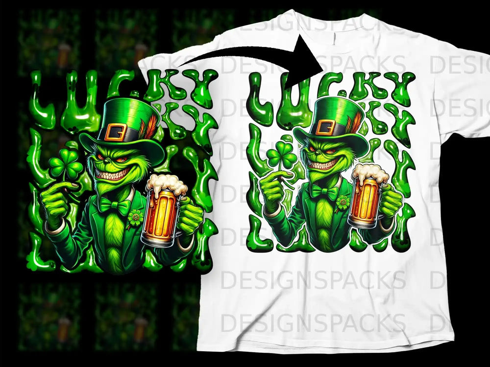 Lucky Leprechaun Shamrock Beer Grin St Patricks Day product type