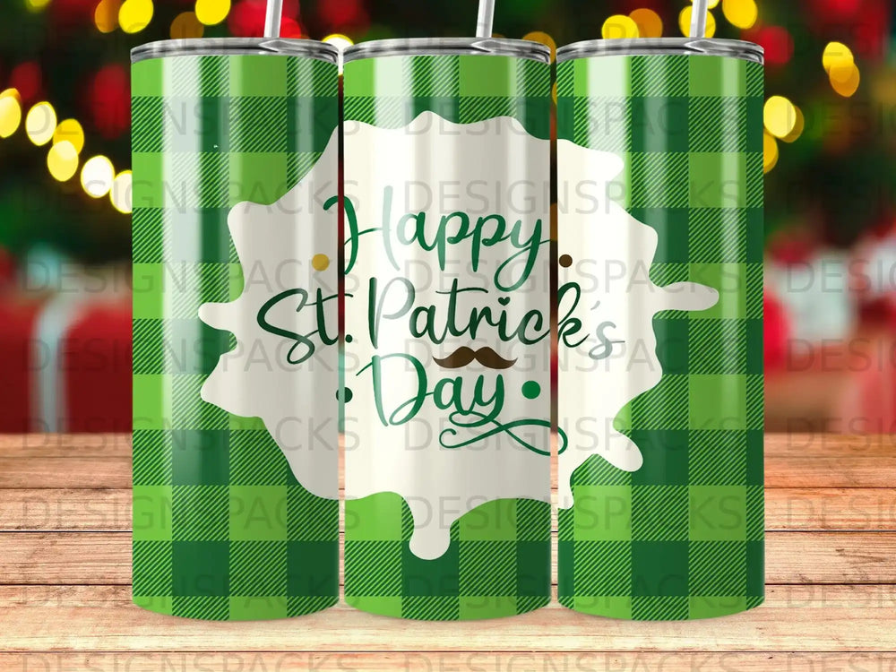 Green Plaid Happy St Patricks Day Tumbler product type